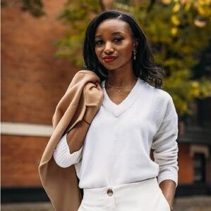 Alice Walk 100% Cashmere Vneck Sweater, S